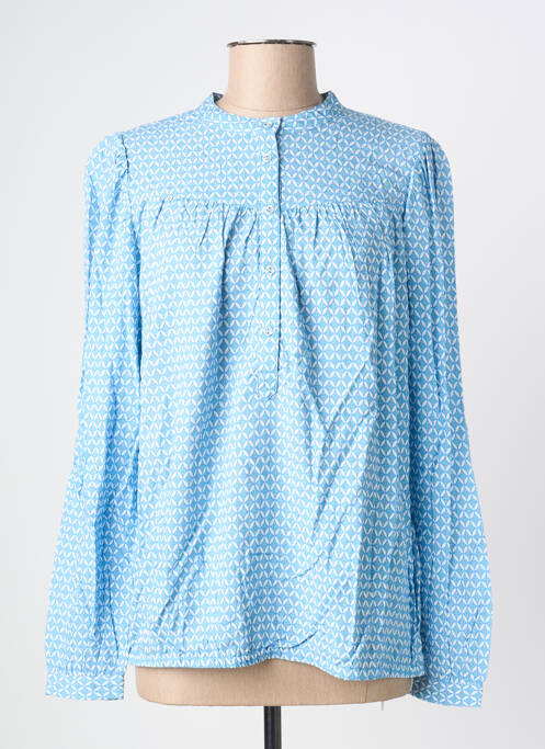 Blouse imprimé fantaisie manches longues bleu BRANDTEX femme