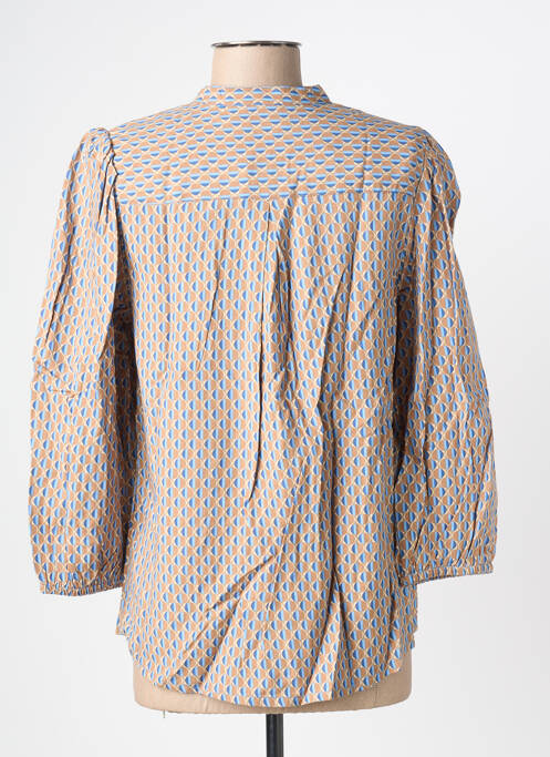 Blouse imprimé fantaisie manches longues beige BRANDTEX femme