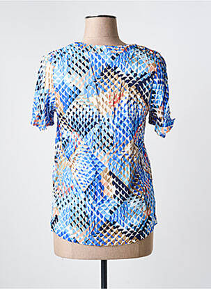 Blouse imprimé fantaisie manches courtes bleu BRANDTEX femme