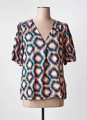 Top imprimé fantaisie manches courtes bleu LOLA ESPELETA femme