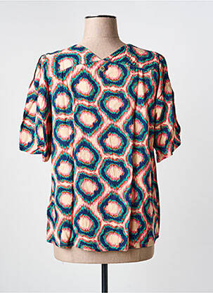 Top imprimé fantaisie manches courtes bleu LOLA ESPELETA femme