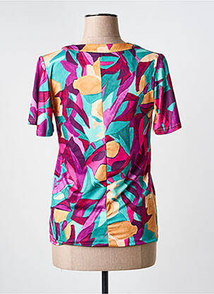 T-shirt col v manches courtes violet JULIE GUERLANDE femme