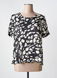 Top imprimé fantaisie manches courtes noir GRIFFON femme