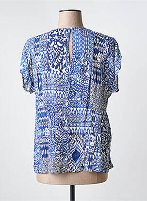 Blouse imprimé fantaisie manches courtes bleu JULIE GUERLANDE femme