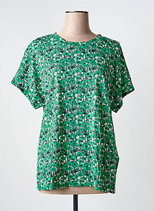 Top imprimé fantaisie manches courtes vert BRANDTEX femme