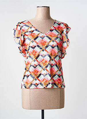 Top imprimé fantaisie manches courtes orange LOLA ESPELETA femme
