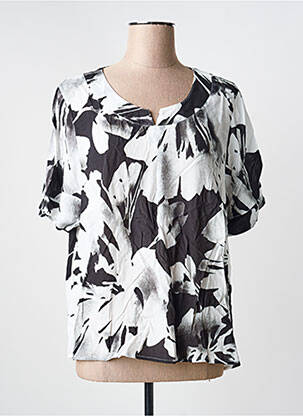 Blouse imprimé fantaisie manches courtes noir GRIFFON femme