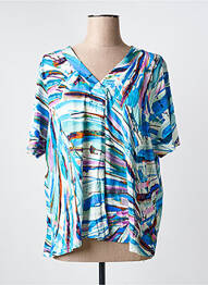 Top imprimé fantaisie manches courtes bleu GRIFFON femme
