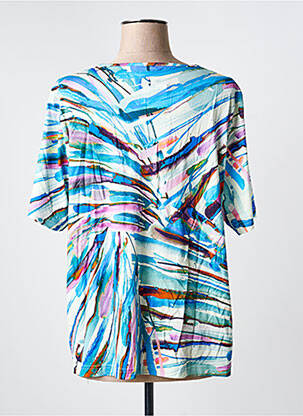 Top imprimé fantaisie manches courtes bleu GRIFFON femme