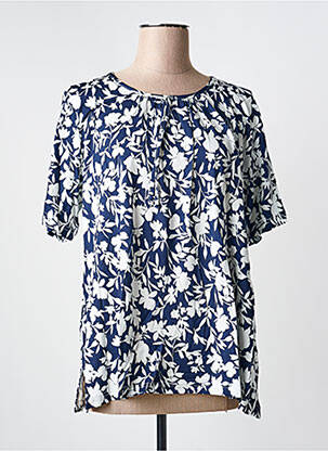 Top imprimé fantaisie manches courtes bleu GRIFFON femme