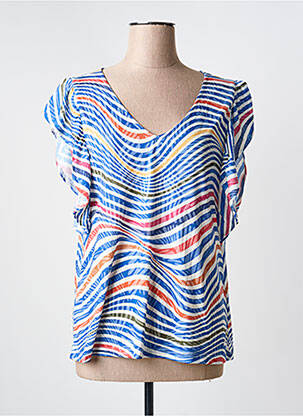 Top imprimé fantaisie manches courtes bleu LOLA ESPELETA femme