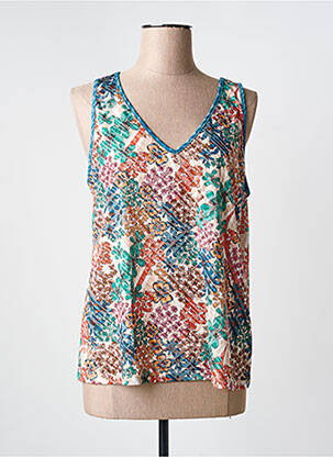 Top imprimé fantaisie fines bretelles bleu LOLA ESPELETA femme