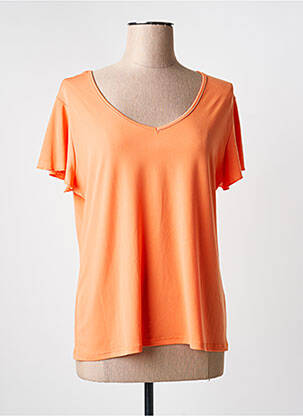 Top coupe fluide manches courtes orange GENUINE femme