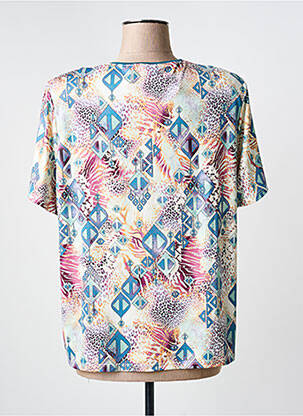 Top imprimé fantaisie manches courtes bleu GENUINE femme