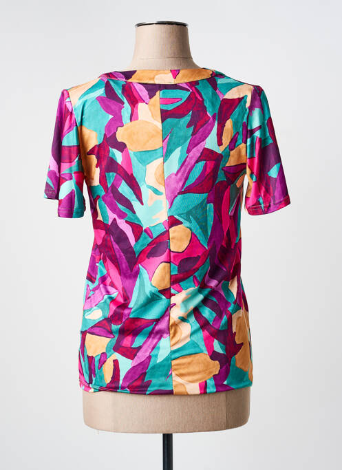 T-shirt col v manches courtes violet JULIE GUERLANDE femme