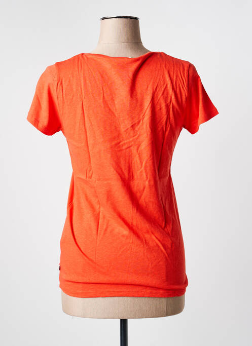 T-shirt col v manches courtes orange TBS femme