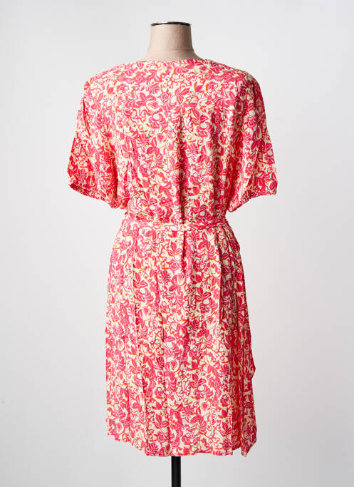 Robe mi-longue coupe fluide manches courtes rouge JULIE GUERLANDE femme