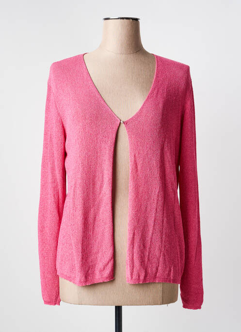 Gilet manches longues rose TRIPODE femme