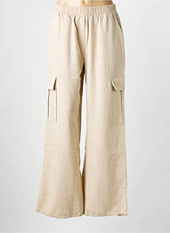 Pantalon cargo taille élastique beige COPENHAGEN femme