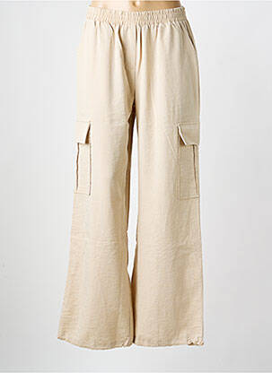 Pantalon cargo taille élastique beige COPENHAGEN femme