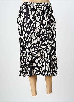 Jupe mi-longue coupe droite noir GRIFFON femme