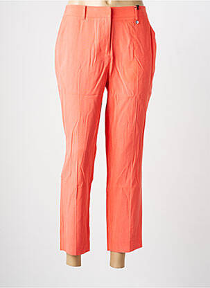 Pantalon 7/8 fermeture zippée sous rabat avec crochet orange JULIE GUERLANDE femme