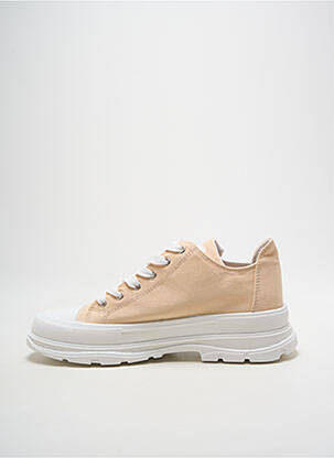 Baskets bout rond talon plat jusqu'à 3cm beige LPB femme