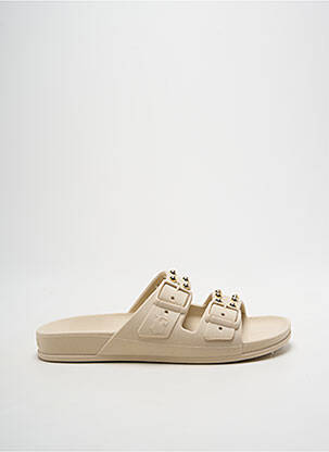 Mules/sabots tissage satiné talon plat jusqu'à 3cm beige CACATOÈS femme