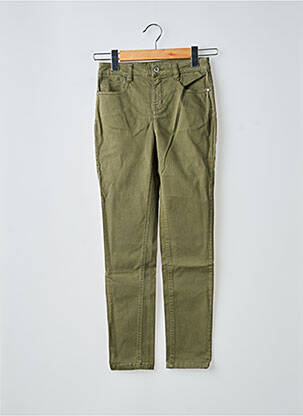 Pantalon slim tissage popeline taille normale vert LOLA ESPELETA femme