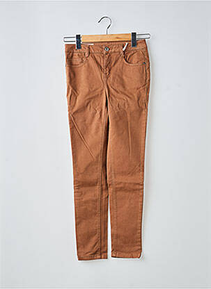 Pantalon slim tissage popeline taille normale marron LOLA ESPELETA femme