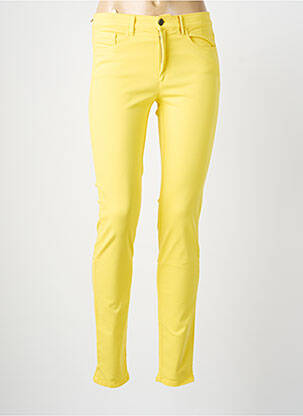 Pantalon slim tissage popeline taille normale jaune COUTURIST femme
