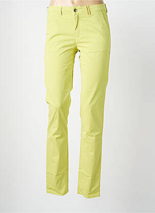 Pantalon chino tissage popeline taille normale vert COUTURIST femme