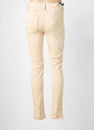 Pantalon slim tissage popeline taille normale beige DESGASTE femme