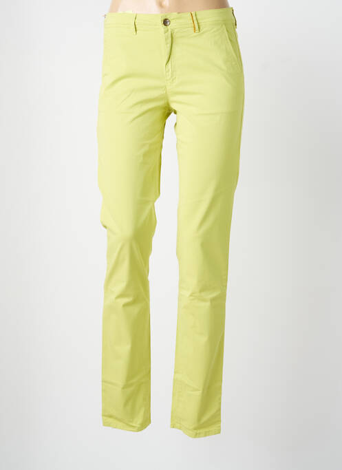 Pantalon chino tissage popeline taille normale vert COUTURIST femme