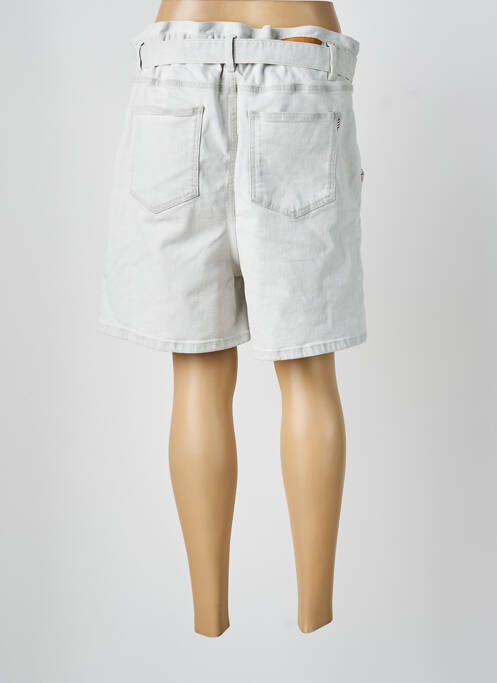 Short tissage denim taille haute gris LA PETITE FRANCAISE femme