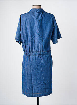 Robe mi-longue manches courtes manches courtes bleu LA FEE MARABOUTEE femme