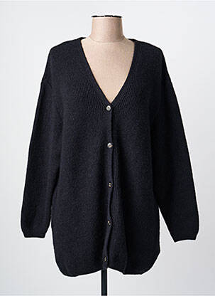 Gilet manches longues fermeture boutonnée sur le devant noir ROYAL MER femme