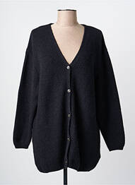 Gilet manches longues fermeture boutonnée sur le devant noir ROYAL MER femme