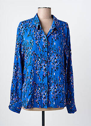 Chemisier imprimé fantaisie manches longues bleu LOLA ESPELETA femme
