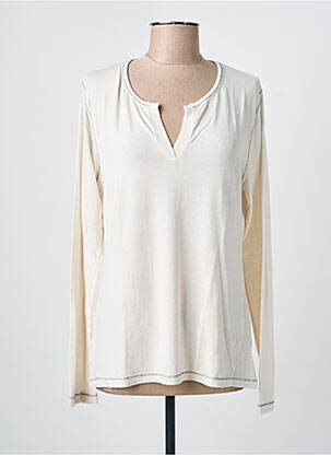 Pull coupe cintrée manches longues blanc LA FEE MARABOUTEE femme