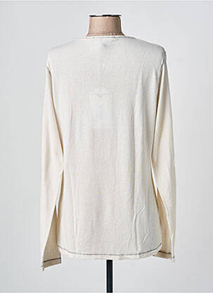Pull coupe cintrée manches longues blanc LA FEE MARABOUTEE femme