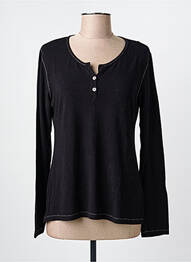 Top coupe cintrée manches longues noir LA FEE MARABOUTEE femme