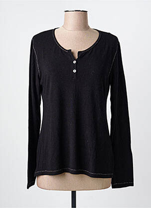 Top coupe cintrée manches longues noir LA FEE MARABOUTEE femme
