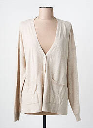 Gilet manches longues fermeture boutonnée sur le devant beige LOLA ESPELETA femme