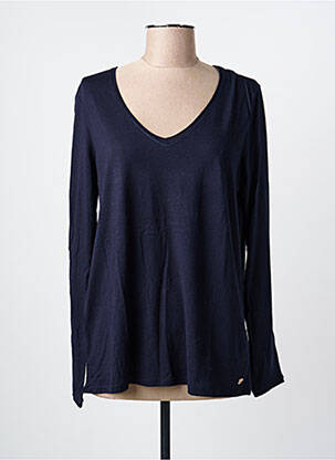 Top col v manches longues bleu HARRIS WILSON femme