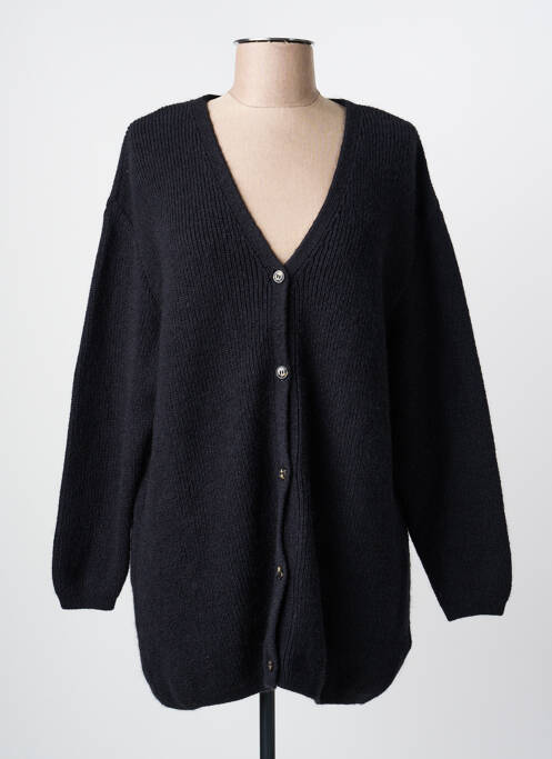 Gilet manches longues fermeture boutonnée sur le devant noir ROYAL MER femme