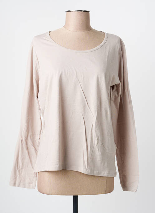 Top col rond manches longues beige HARRIS WILSON femme