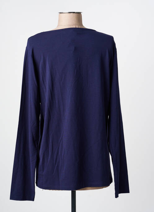 Top col rond manches longues bleu LA FEE MARABOUTEE femme