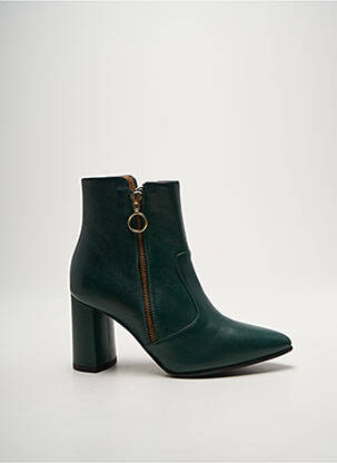 Bottines/boots matière lisse talon de 7 à 9cm vert MOT-CLÈ femme