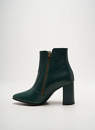 Bottines/boots matière lisse talon de 7 à 9cm vert MOT-CLÈ femme